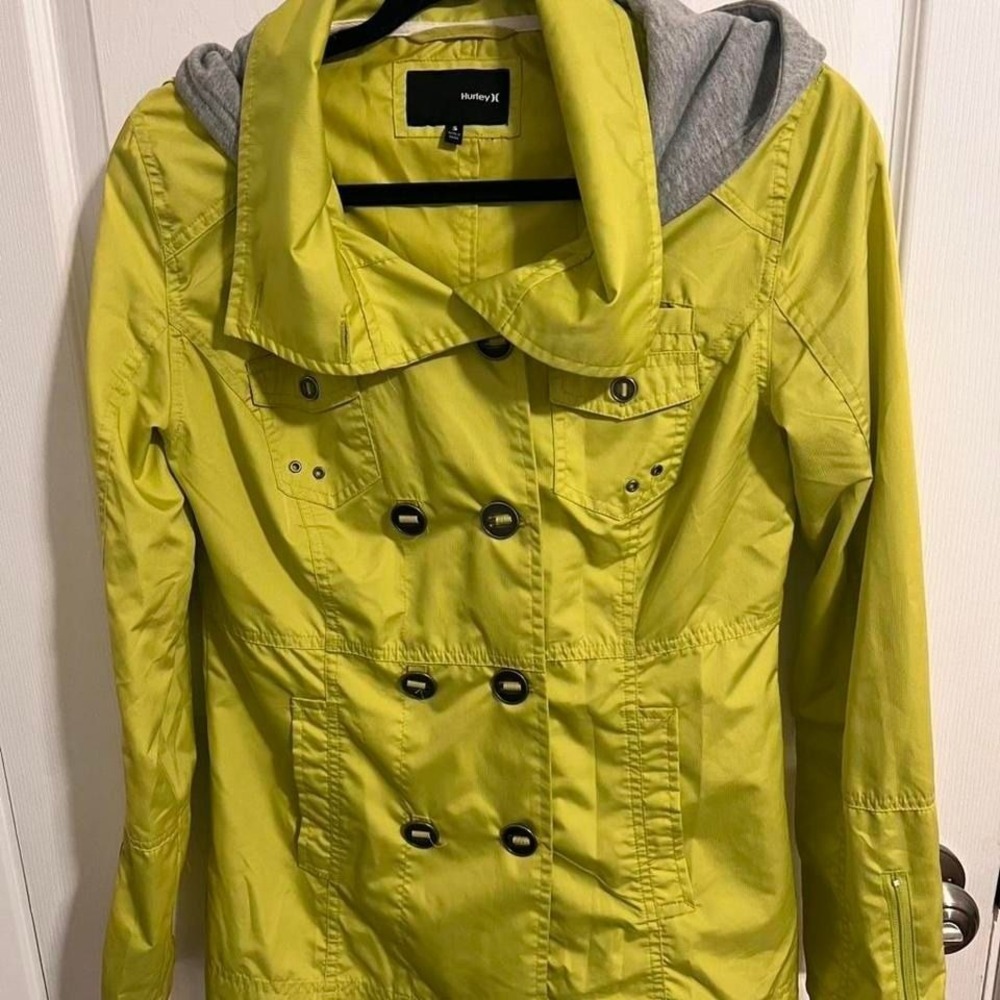 Yellow Hurley jacket with hoodie